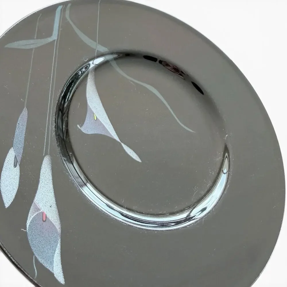 Mikasa Galleria OPUS BLACK FK701 Bread Plates Calla Lily 6.7 In set of 4 Japan